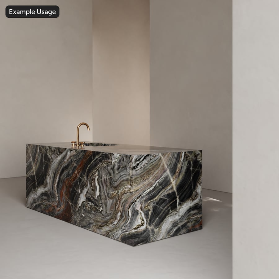 Polished Quartzite Engineered Stone Texture, Charcoal Red