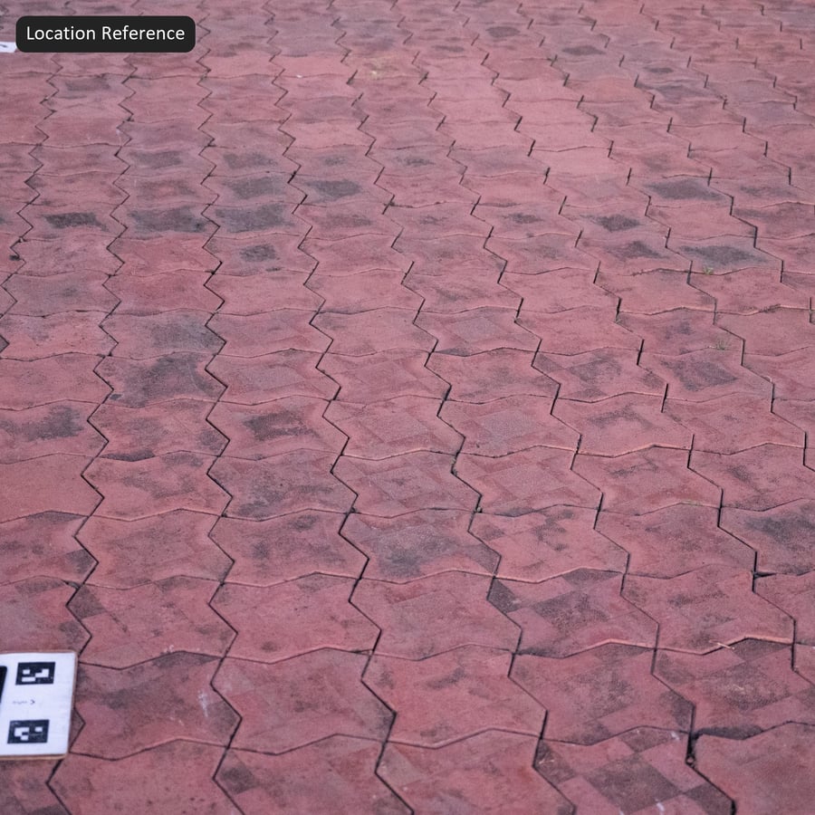 Dirty Interlocking Paver Texture, Red