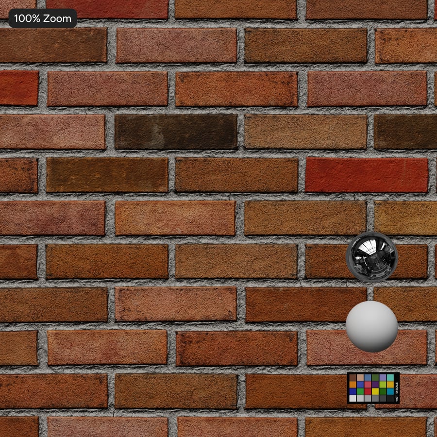 Sandfaced Running Bond Brick Wall Texture, Multicolored