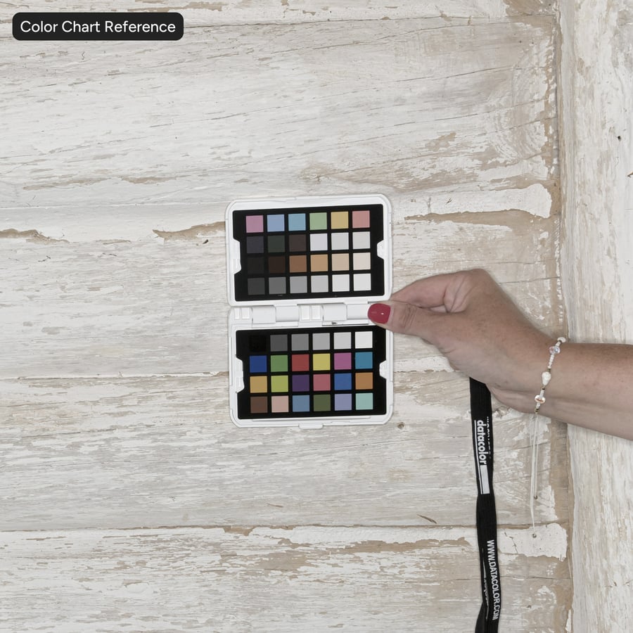 Painted Wood Log Siding Wall with Support Beam Texture, White