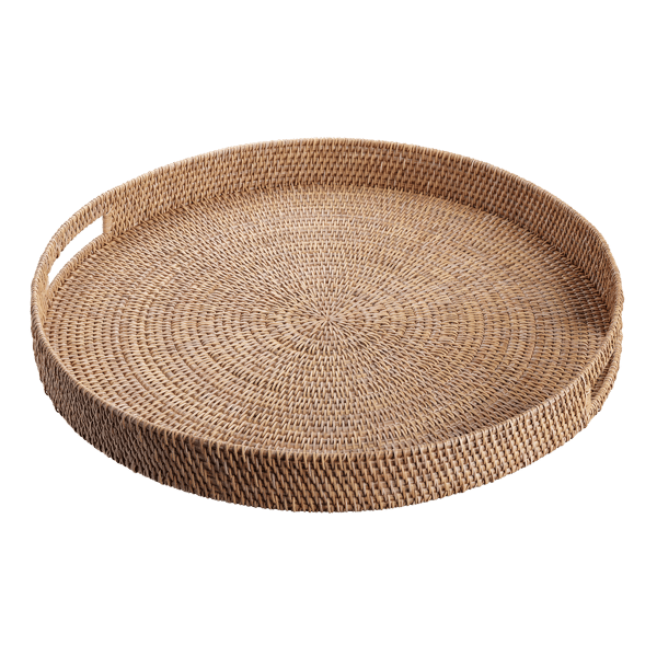 Round Large Rattan Tray Model, Natural