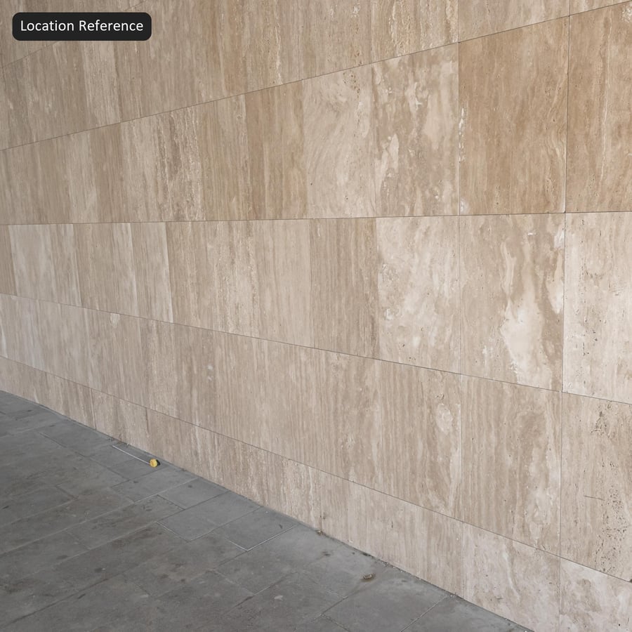 Honed Travertine Large Format Wall Cladding Texture, Cream