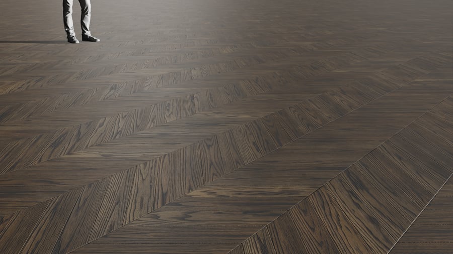 Dark Ebony Chevron Pattern Ash Wood Flooring Texture