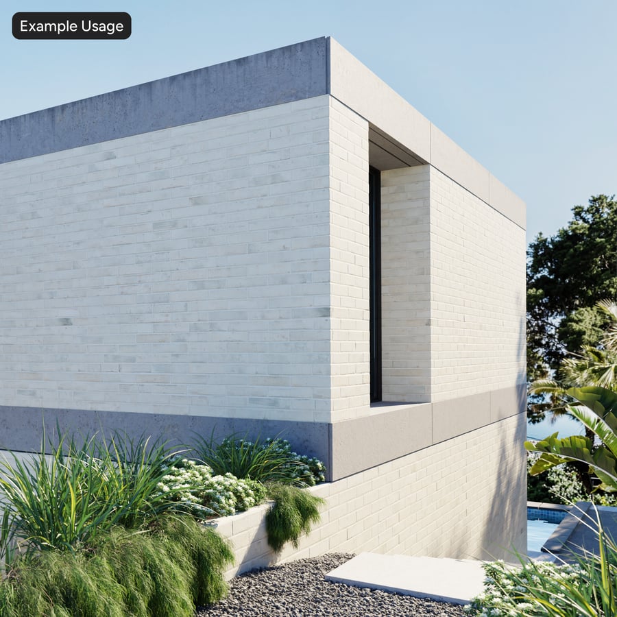 Painted Long Running Bond Brick Wall Texture, White