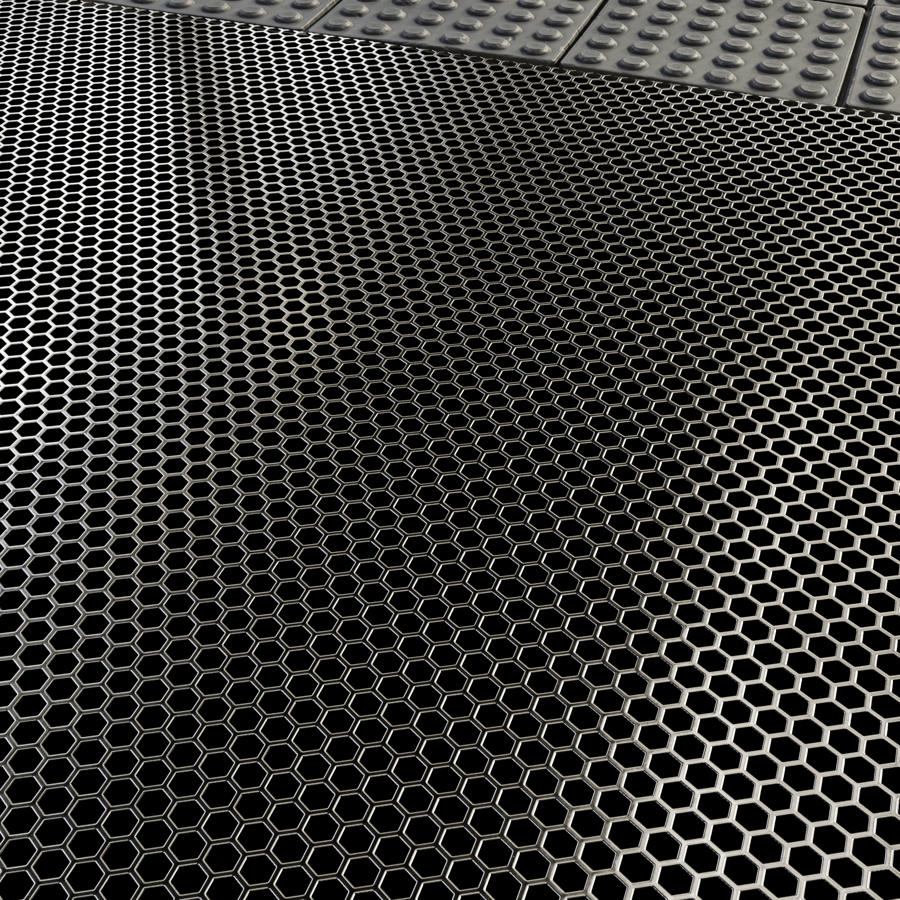 Perforated Hexagon Thin Metal Texture