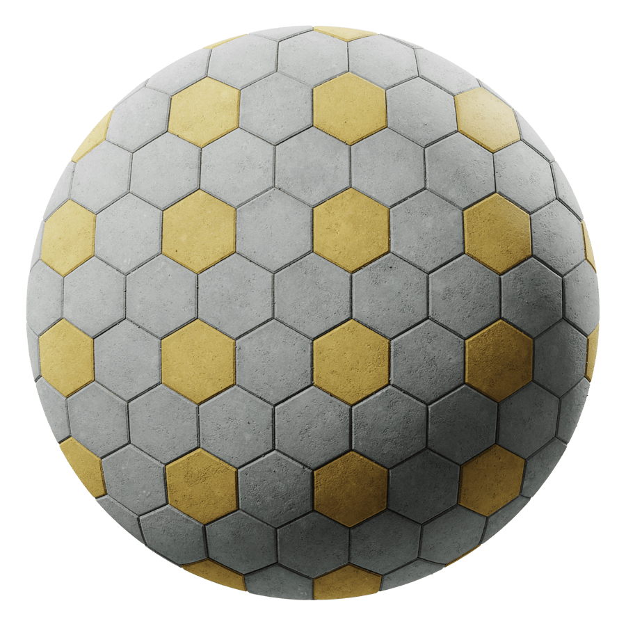 Multicolored Hexagonal Concrete Paving Texture, Grey