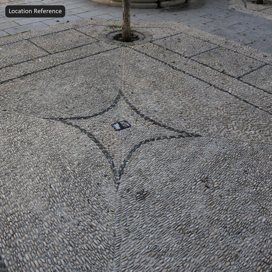 Patterned Cobblestone Pavement Texture, Gray
