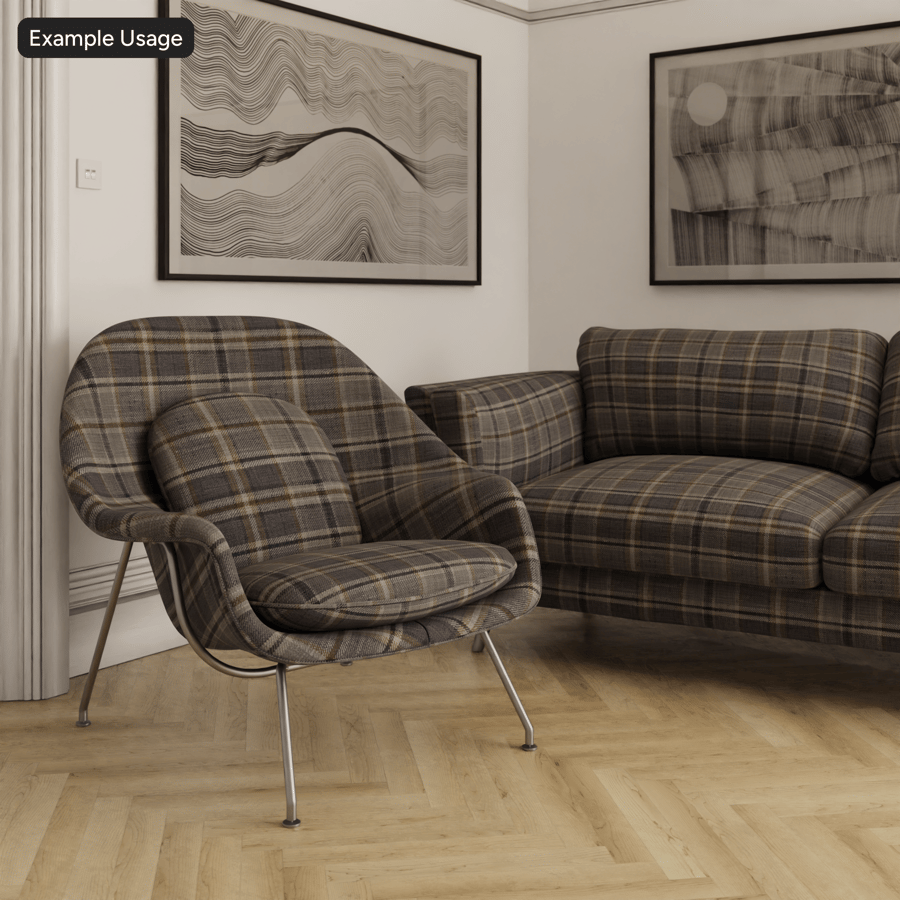Texture de tissu d'ameublement en lin tartan