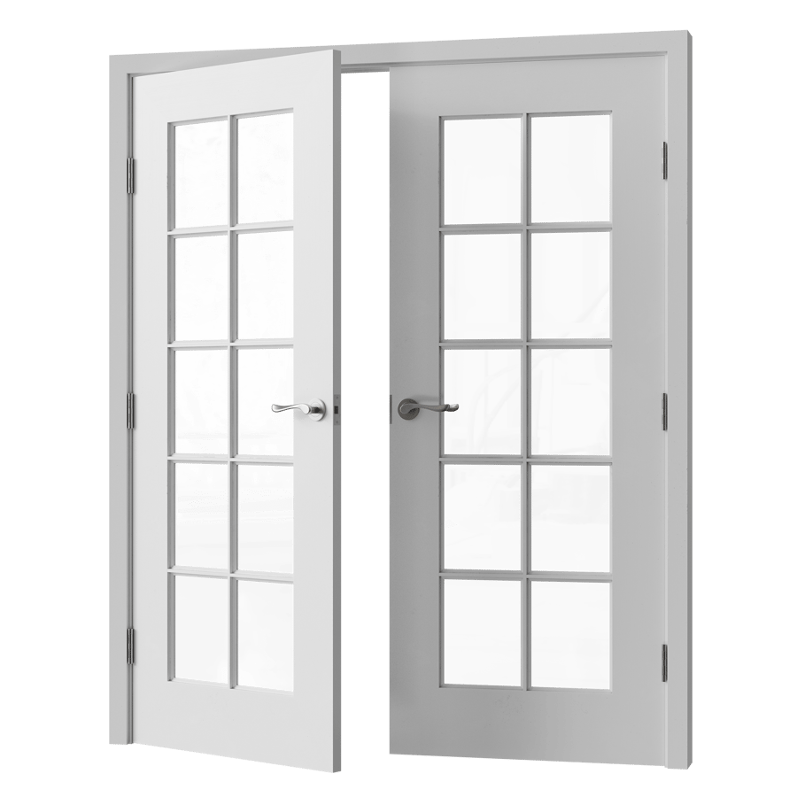 Modelo com porta dupla francesa interior, branco