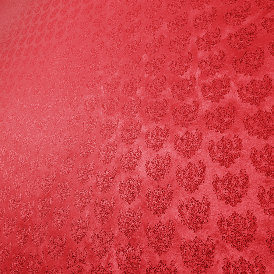 Embossed Damask Velvet Texture, Red