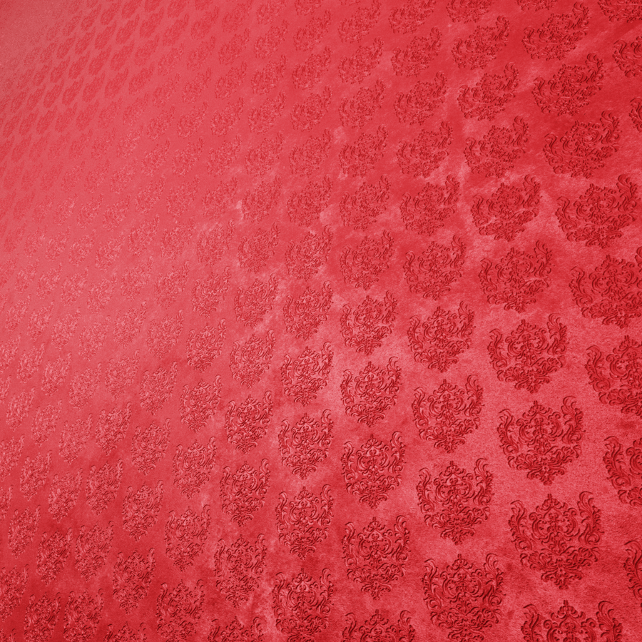 Textura de veludo damasco em relevo, vermelho