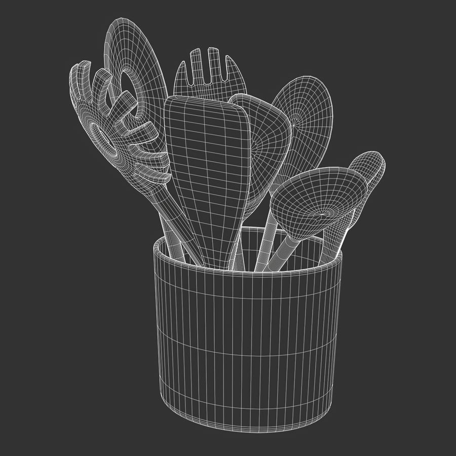 Wooden Utensils Jar Model