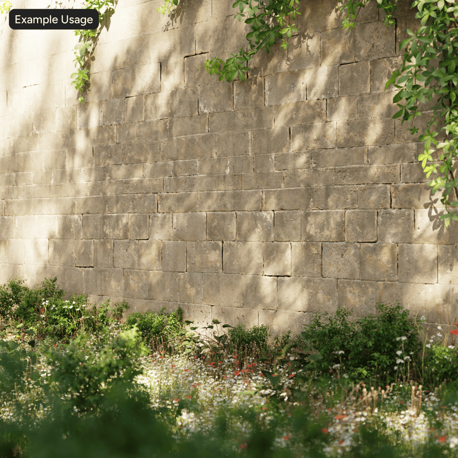 Worn Running Bond Stone Block Wall Texture