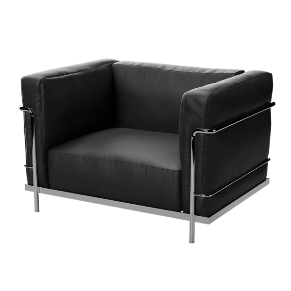 Replika modelu fotela Le Corbusier Grand Confort, czarny