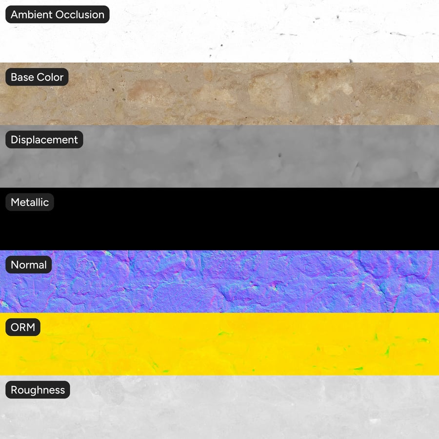 Weathered Limestone Rubble Wall Texture, Beige
