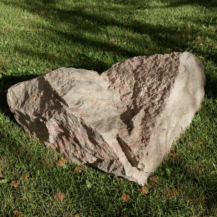 Warm Toned Notched Rough Large Rock Boulder Model