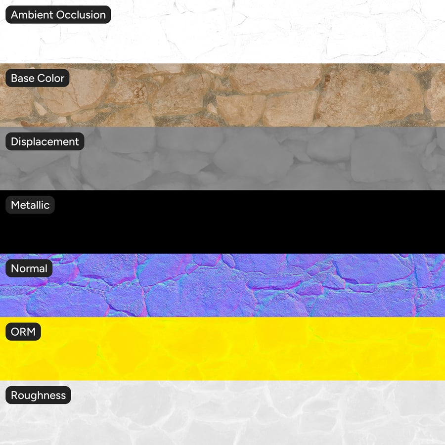 Weathered Rubble Stone Wall Texture