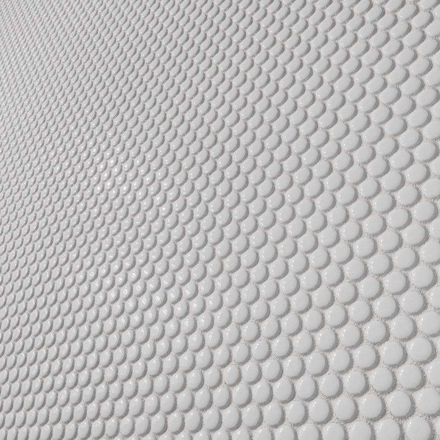 Plain Penny Round Tile Texture, White