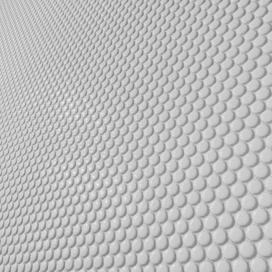 Textura de azulejo cerâmico brilhante redondo, branco