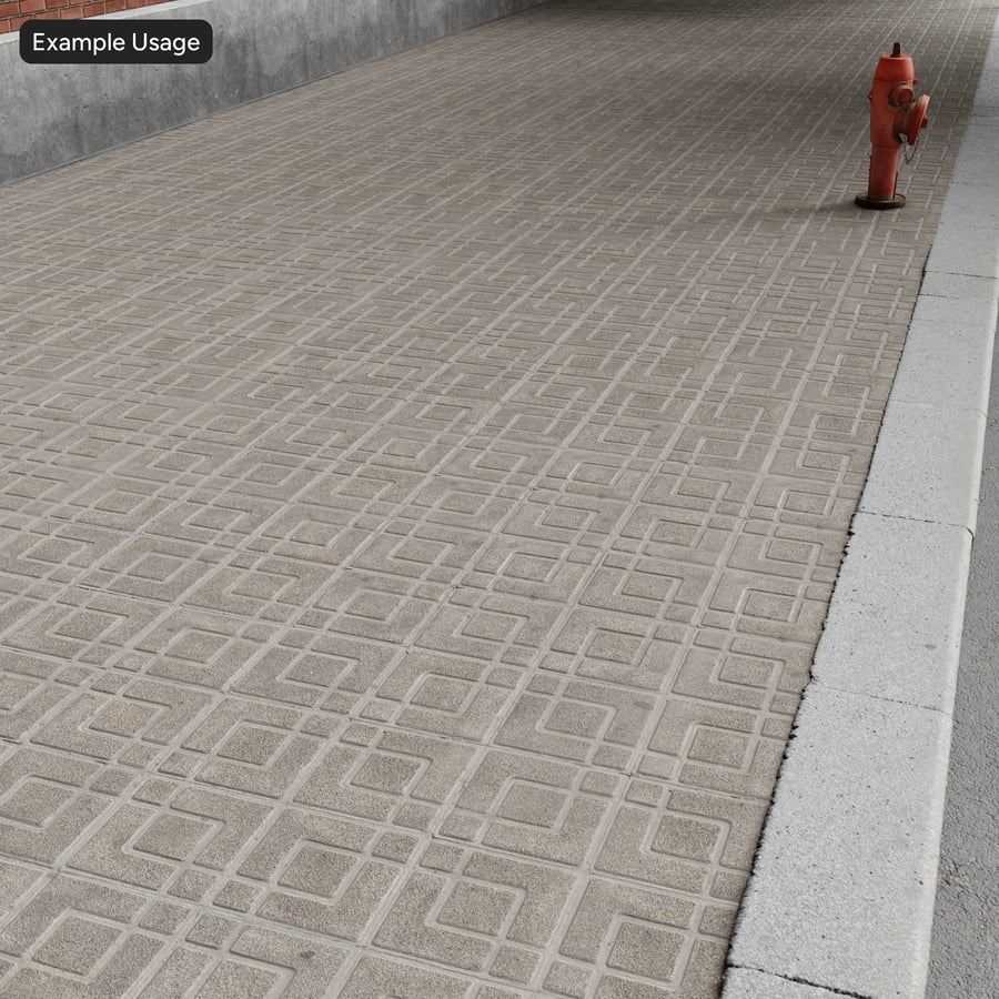 Geometric Patterned Aggregate Concrete Sidewalk Texture