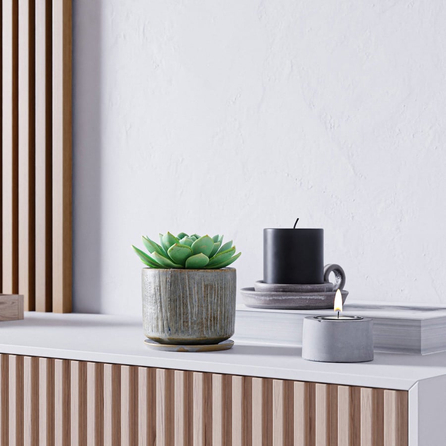 Modelos de castiçais para velas em betão
