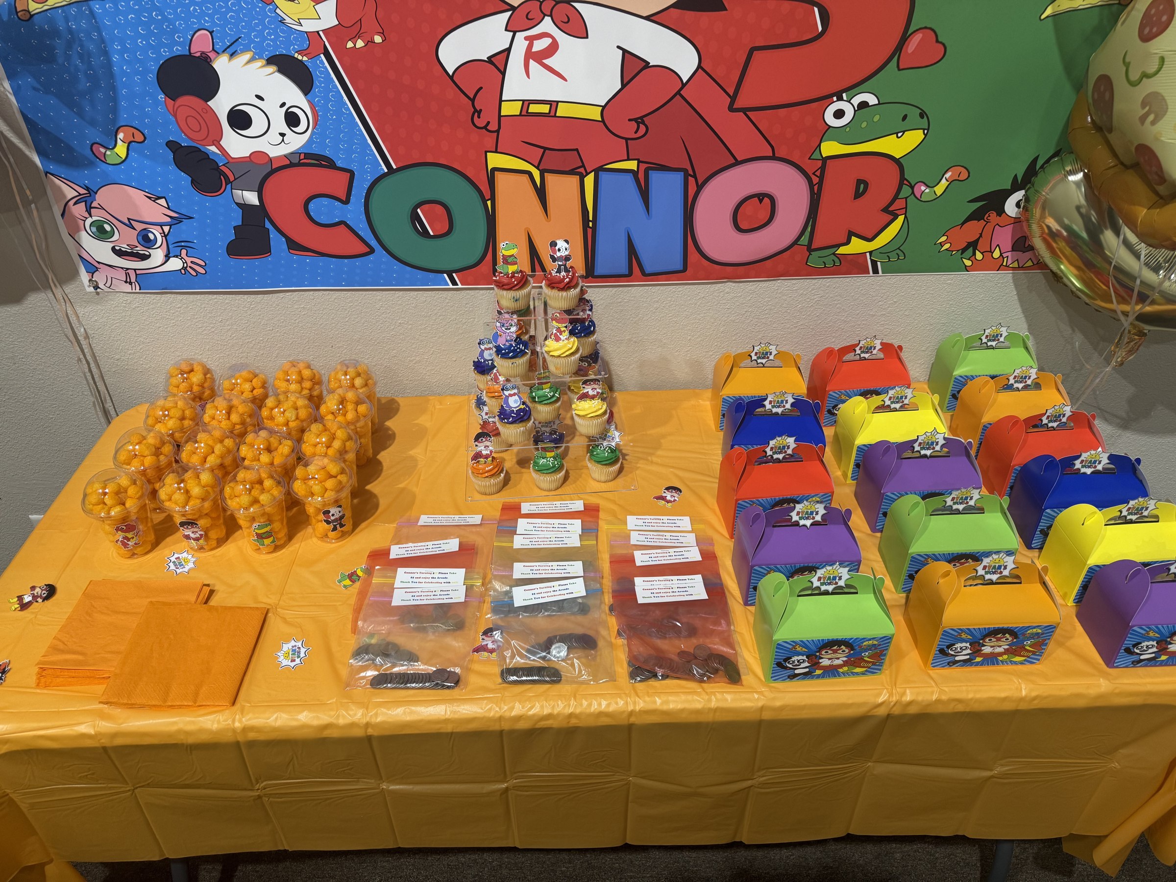 PJ Masks themed birthday party decorations