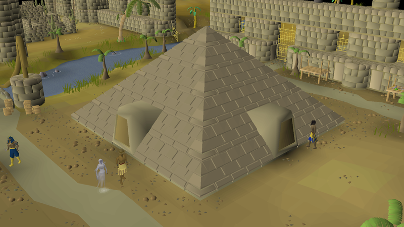 Urns and golden chest inside the Pyramid Plunder Thieving minigame