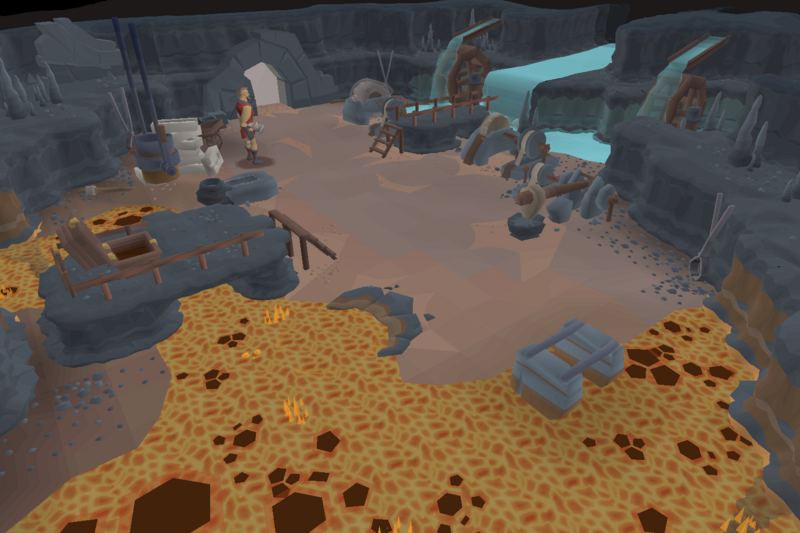 Giants’ Foundry workshop showing Kovac’s sword-making activity in OSRS