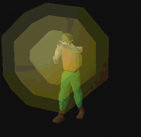 Animated High Level Alchemy cast converting an item into coins