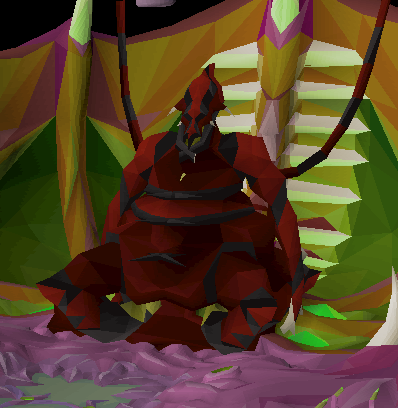 Abyssal Sire on its throne at the beginning of the encounter