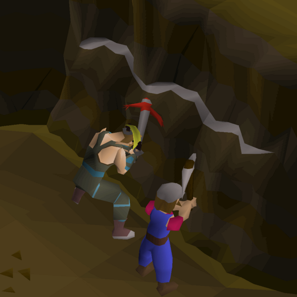 Player mining ore veins for pay-dirt inside OSRS Motherlode Mine