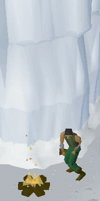 A player automatically adding logs to a Forester’s Campfire