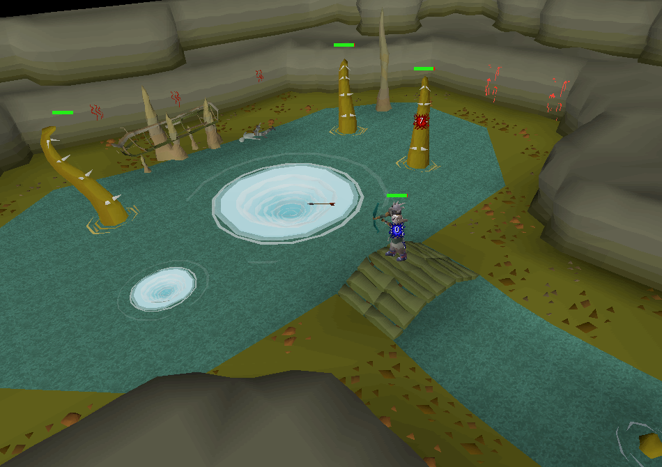 The large and small Kraken whirlpools before the encounter is released