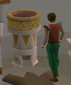 Animated demonstration of sacrificing blessed bone shards at the libation bowl