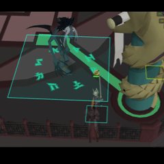 An animated solo Phosani encounter showing the boss, a player and spawned adds near an arena corner