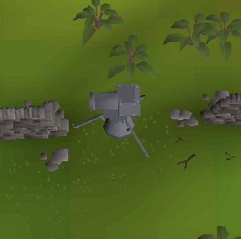 Dwarf multicannon placement used to attack ogres near Castle Wars