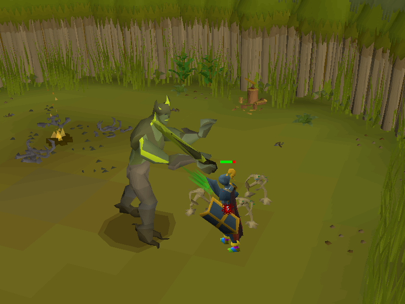 Fighting Bryophyta and its growthlings in the Varrock Sewers boss arena