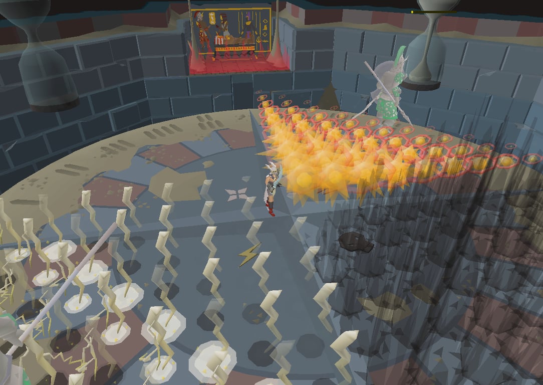 Akkha’s Memory Blast with the player using a safe quadrant while energy fills another part of the room