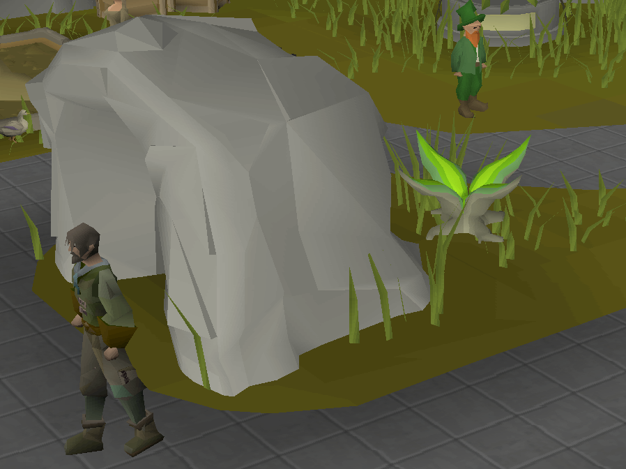 Blooming Hespori sprout outside the cave indicating that the boss is ready