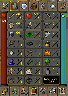 Base 60's
60 Attack - 60 Str - 60 Defence