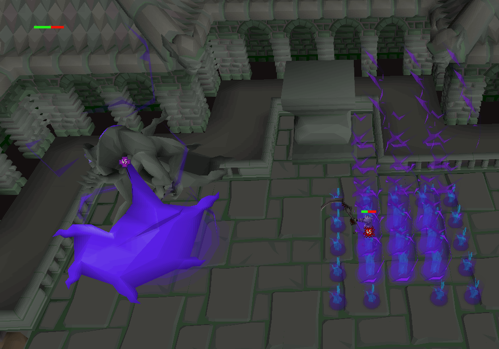 Dusk’s empowered flame prison with a gap in the barrier