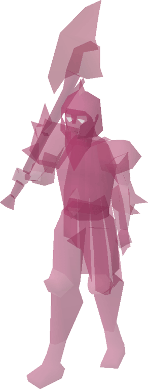Dharok the Wretched carrying his greataxe