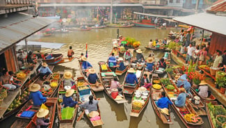 Amphawa Floating Market point of interest in Thailand