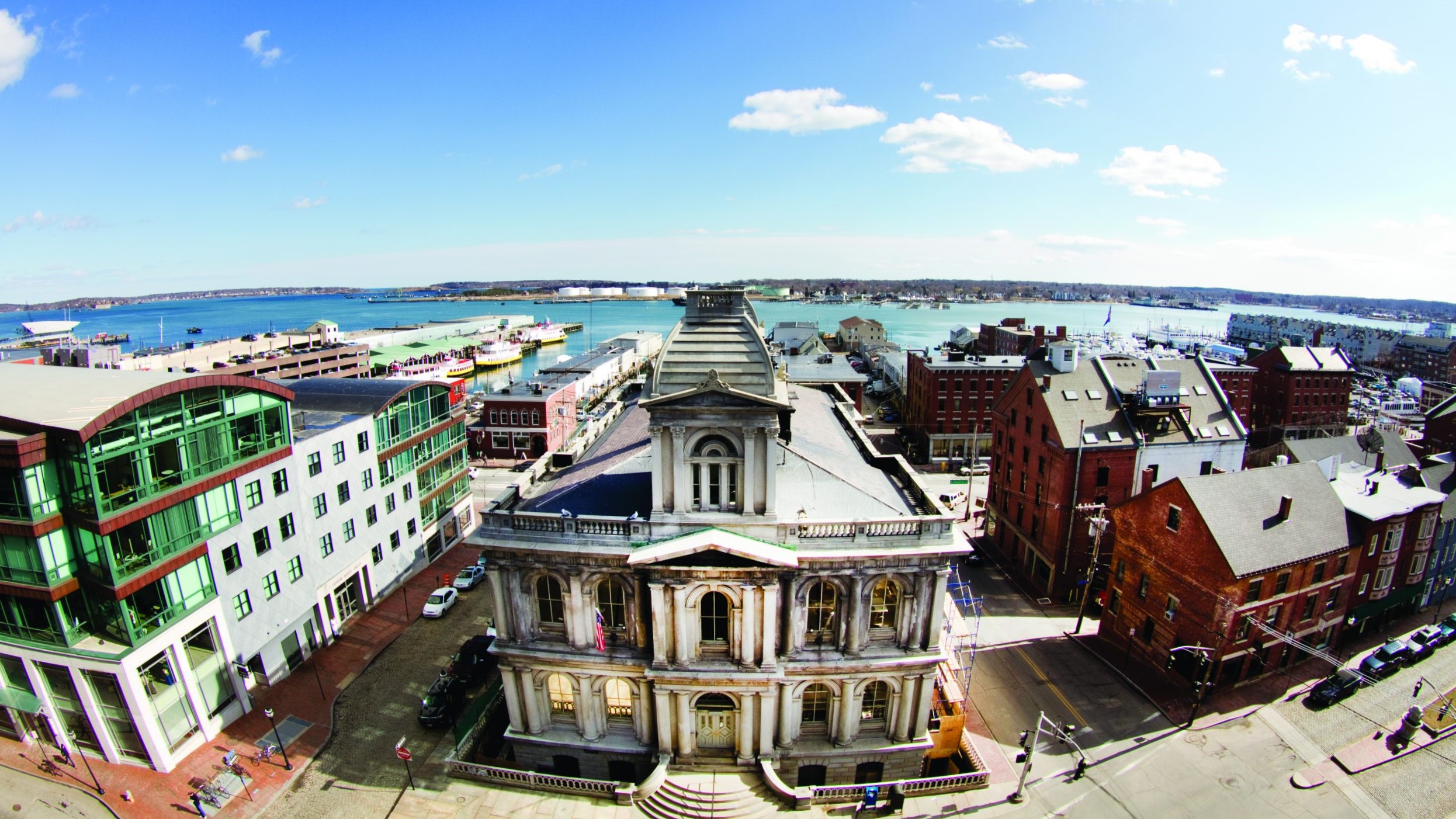 Historic building near waterfront view
