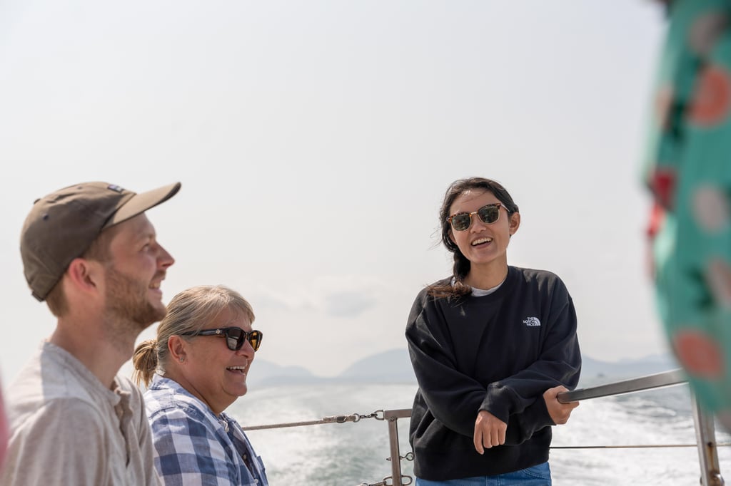 alumni on a boat