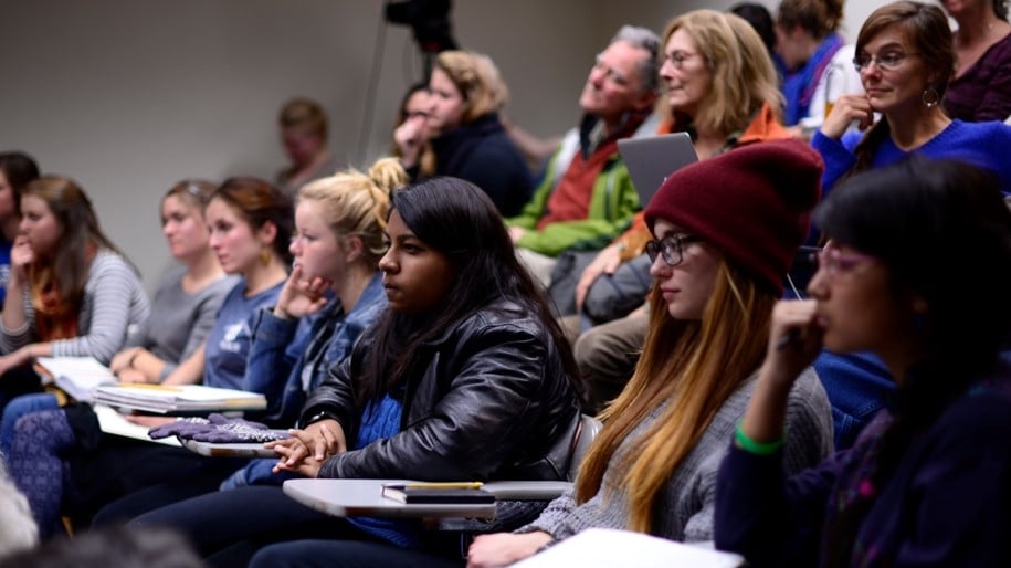 students in a lecture hall