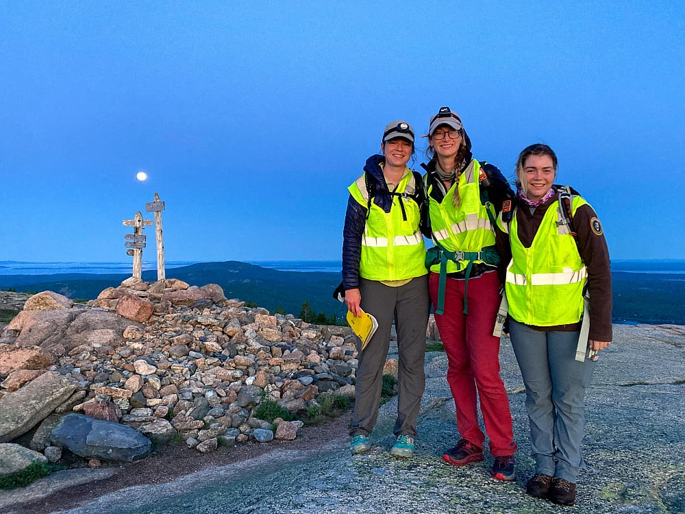Vertebrate ecologist Brittany Slabach ’09 (center) is collaborating with COA students in studies ...