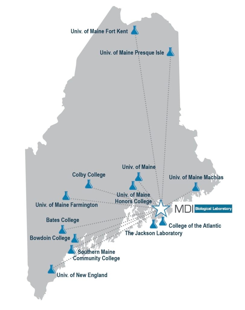 Map of educational institutions in Maine