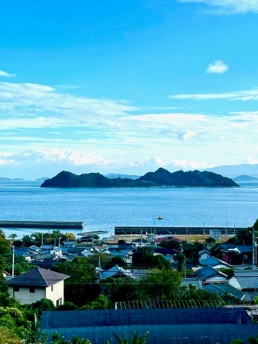 Coastal view with islands and sky