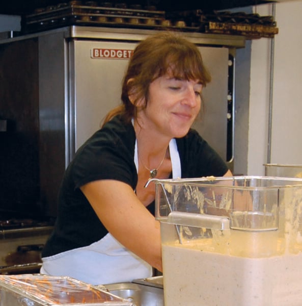 lise Desrochers prepping food